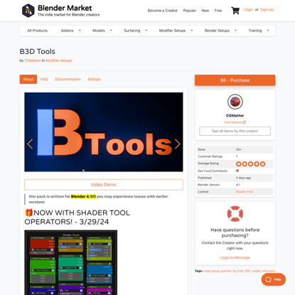 B3D Tools - Blender Market
