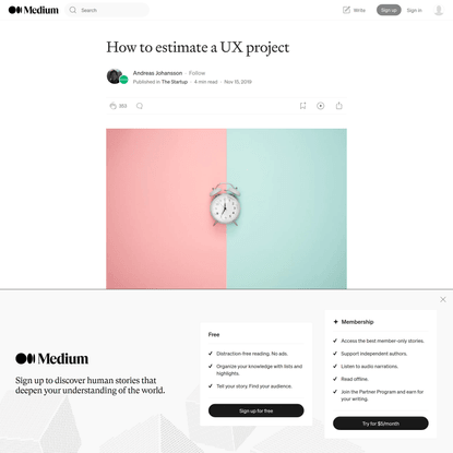 How to estimate a UX project