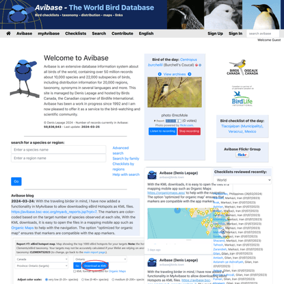 Avibase - The World Bird Database