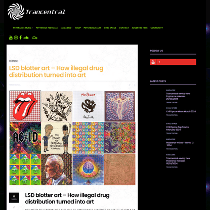 LSD blotter art – How illegal drug distribution turned into art - Trancentral