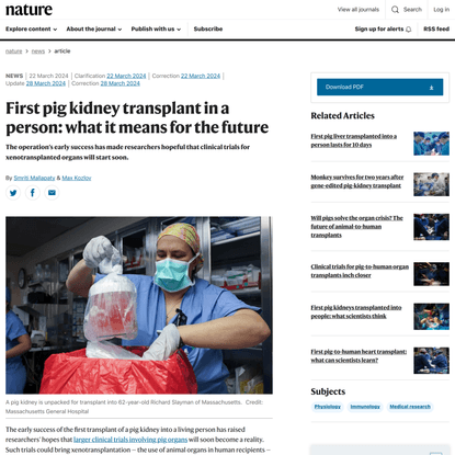 First pig kidney transplant in a person: what it means for the future