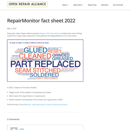 RepairMonitor fact sheet 2022 - Open Repair Alliance