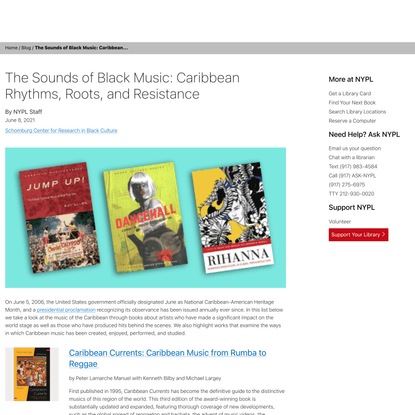 The Sounds of Black Music: Caribbean Rhythms, Roots, and Resistance | The New York Public Library