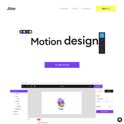 Jitter · Fast and simple motion design tool.