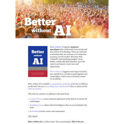 Table of contents | Better without AI
