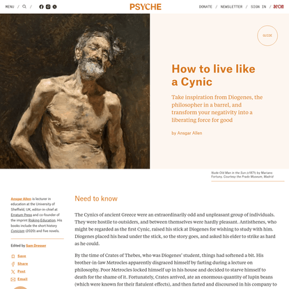 How to live like a Cynic | Psyche Guides