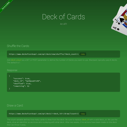 Deck of Cards API