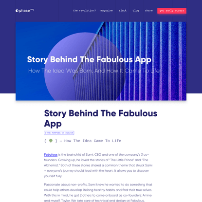 Story Behind The Fabulous App