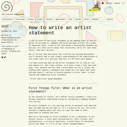 How to write an artist statement