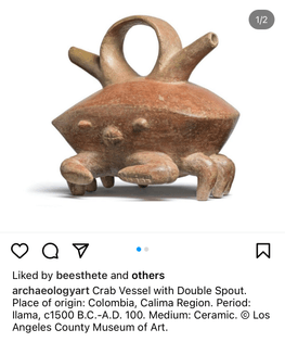 Crab Vessel with Double Sprout c1500 B.C - A. D. 100