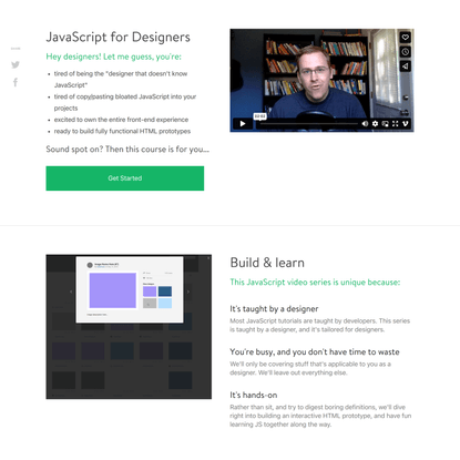 JavaScript for Designers - video training series