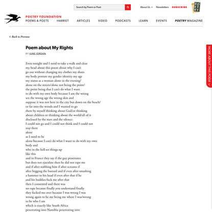 Poem about My Rights by June Jordan | Poetry Foundation