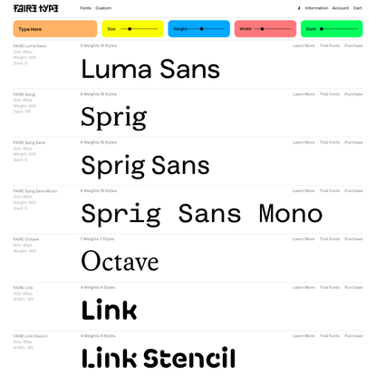 Type Families - Faire Type Foundry