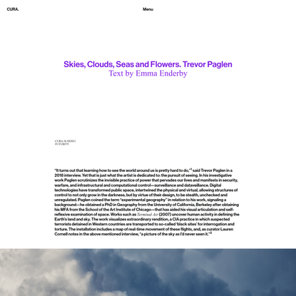 Skies Clouds Seas and Flowers. Trevor Paglen | CURA.