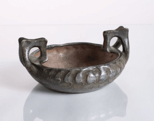 Handled Biomorphic Bowl by Amphora, Art Nouveau c. 1900