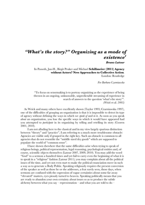 Secondary Litt: Latour - 2011 - Organizing as a mode of existence.pdf