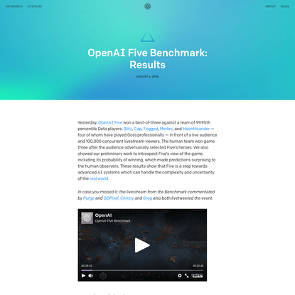 OpenAI Five Benchmark: Results