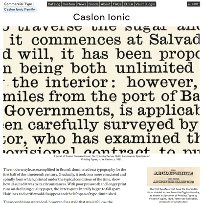 Commercial Type » About » Caslon Ionic