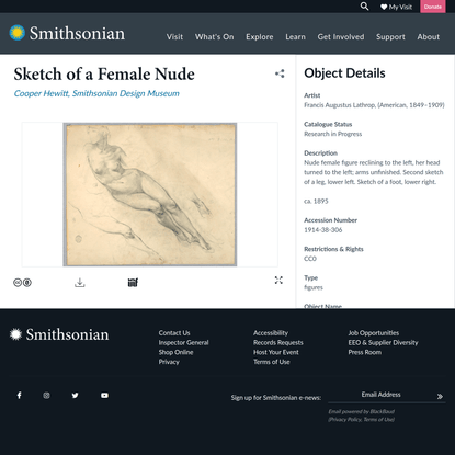 Sketch of a Female Nude | Smithsonian Institution