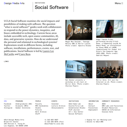 UCLA Design Media Arts | Initiatives | Social Software