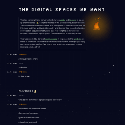 the digital spaces we want