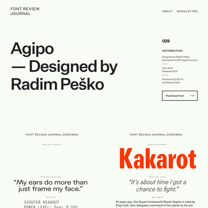 Agipo – Font Review Journal