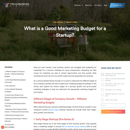 What is a Good Marketing Budget for a Startup?