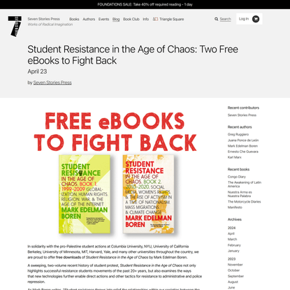 Student Resistance in the Age of Chaos: Two Free eBooks to Fight Back