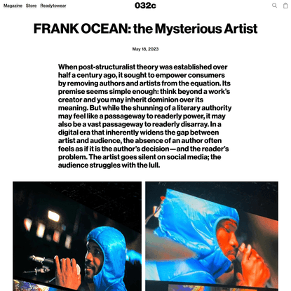 FRANK OCEAN: the Mysterious Artist