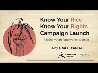 Know Your Rice, Know Your Rights Filipino Youth Food Workers, Unite! Campaign Launch