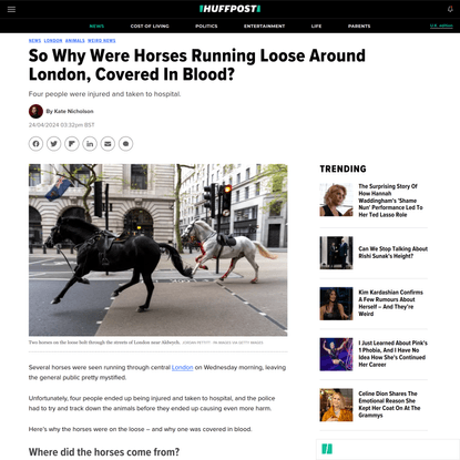 So Why Were Horses Running Loose Around London, Covered In Blood?