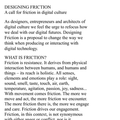Designing Friction