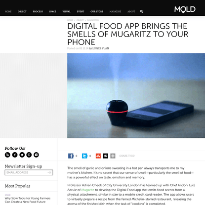 Digital Food App Brings the Smells of Mugaritz to Your Phone