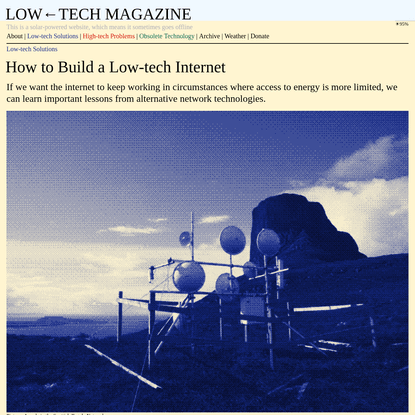 How to Build a Low-tech Internet