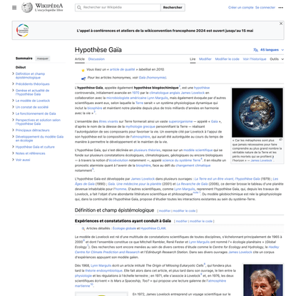 Hypothèse Gaïa — Wikipédia