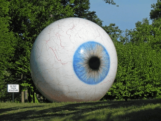 Eye, 2007, fiberglass, resin, oil paint, steel, 452 inches circumference