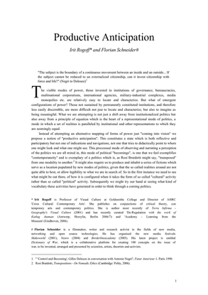 Secondary Litt: Irit Rogoff &amp; Florian Schneider - 2008 - Productive Anticipation.pdf