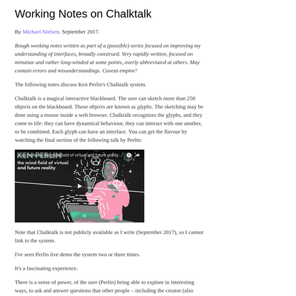 Working Notes on Chalktalk
