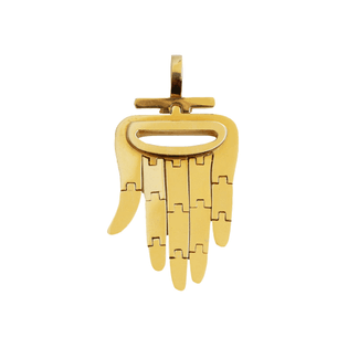 Aldo Cipullo, 18k yellow gold Hamsa Hand (Hand of God) Pendant, designed as an articulated hand, signed A.Cipullo, circa 1971 (maybe for Cartier)