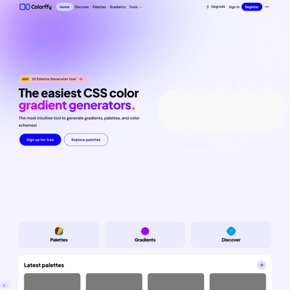 Colorffy - The easiest CSS color gradients generator.