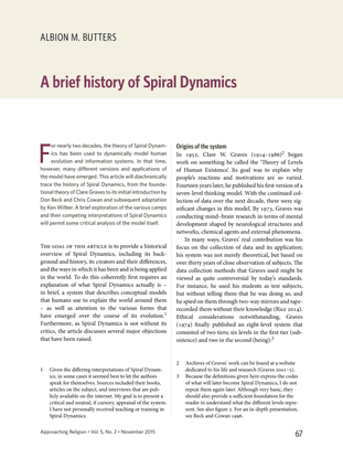 A brief history of Spiral Dynamics