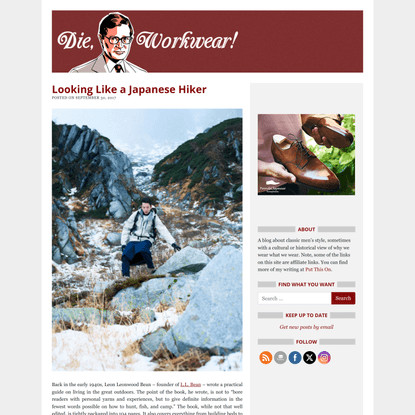 Looking Like a Japanese Hiker — Die, Workwear!