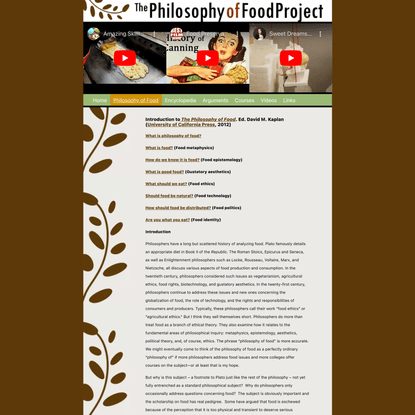 The Philosophy of Food Project