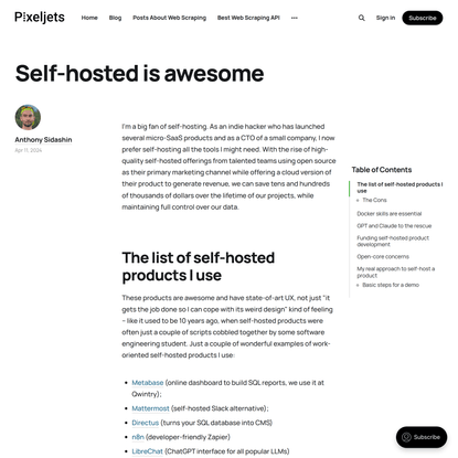 Self-hosted is awesome