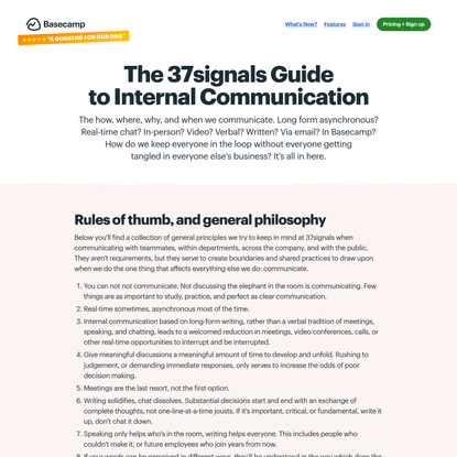 The 37signals Guide to Internal Communication