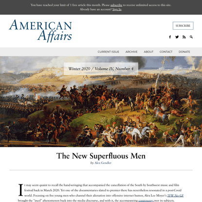 The New Superfluous Men - American Affairs Journal