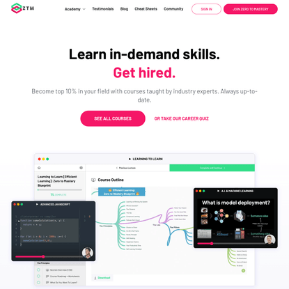 Learn In-Demand Skills. Get Hired. Advance Your Career. | Zero To Mastery