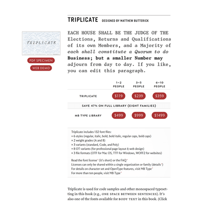 Triplicate | Butterick’s Practical Typography