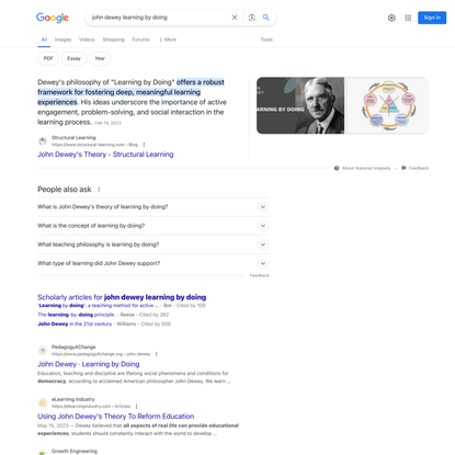 john dewey learning by doing - Google Search