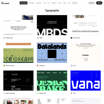 Footer | Typographic Footers — The only footer gallery on earth.